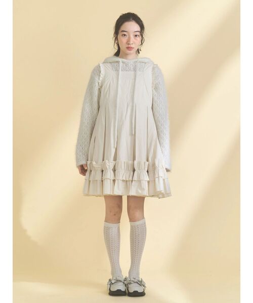 merry jenny（メリージェニー）の「rabbit lace knit tops（ニット/セーター・レディース・グレー/オフホワイト・FREE）」の10枚目の写真