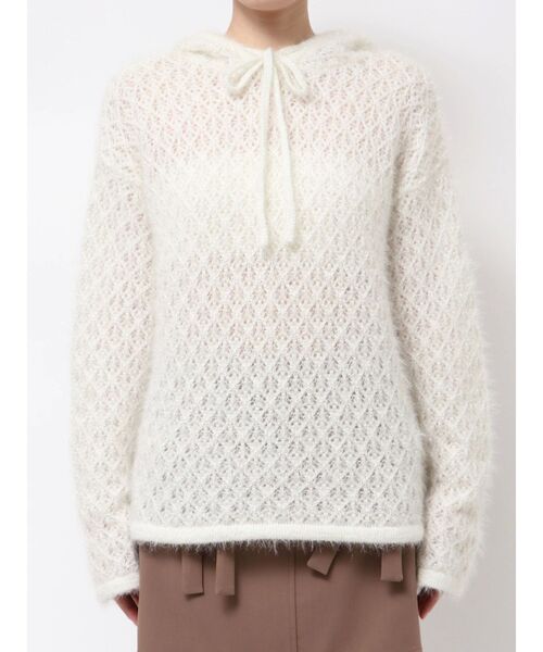 merry jenny（メリージェニー）の「rabbit lace knit tops（ニット/セーター・レディース・グレー/オフホワイト・FREE）」の12枚目の写真