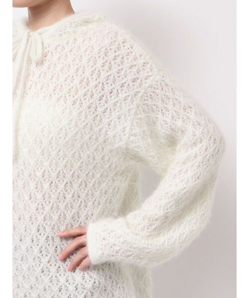 merry jenny（メリージェニー）の「rabbit lace knit tops（ニット/セーター・レディース・グレー/オフホワイト・FREE）」の16枚目の写真