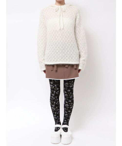 merry jenny（メリージェニー）の「rabbit lace knit tops（ニット/セーター・レディース・グレー/オフホワイト・FREE）」の19枚目の写真