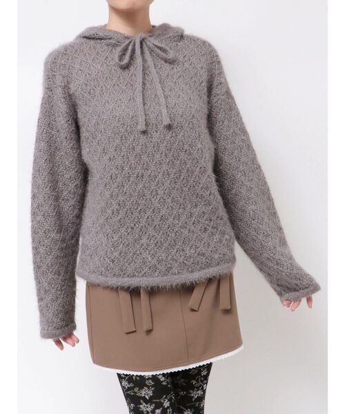 merry jenny（メリージェニー）の「rabbit lace knit tops（ニット/セーター・レディース・グレー/オフホワイト・FREE）」の22枚目の写真