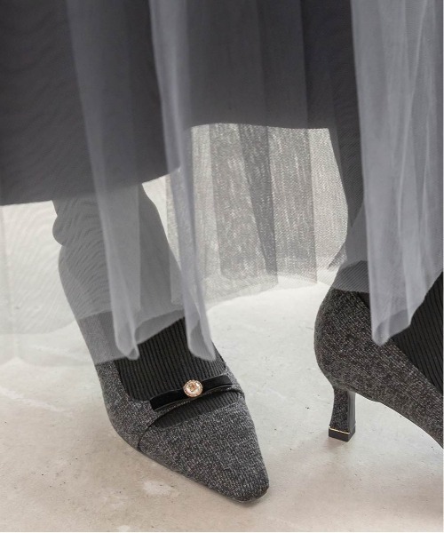 セール】パールリボンニットドッキングブーツ（ブーツ）｜RANDA