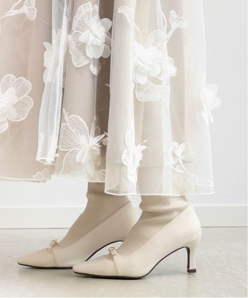 セール】パールリボンニットドッキングブーツ（ブーツ）｜RANDA