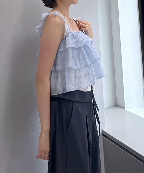 mline（エムライン）の「[mline]フリルノースリブラウス（シャツ/ブラウス・レディース・ピンク/オフホワイト/ブルー・FREE）」の13枚目の写真