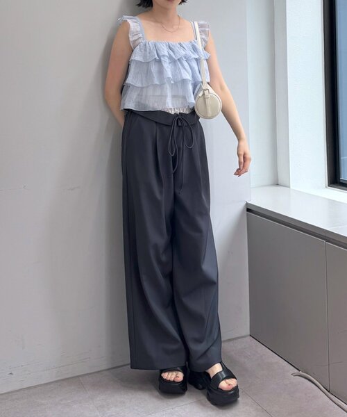 mline（エムライン）の「[mline]フリルノースリブラウス（シャツ/ブラウス・レディース・ピンク/オフホワイト/ブルー・FREE）」の14枚目の写真