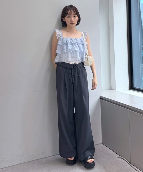 mline（エムライン）の「[mline]フリルノースリブラウス（シャツ/ブラウス・レディース・ピンク/オフホワイト/ブルー・FREE）」の15枚目の写真