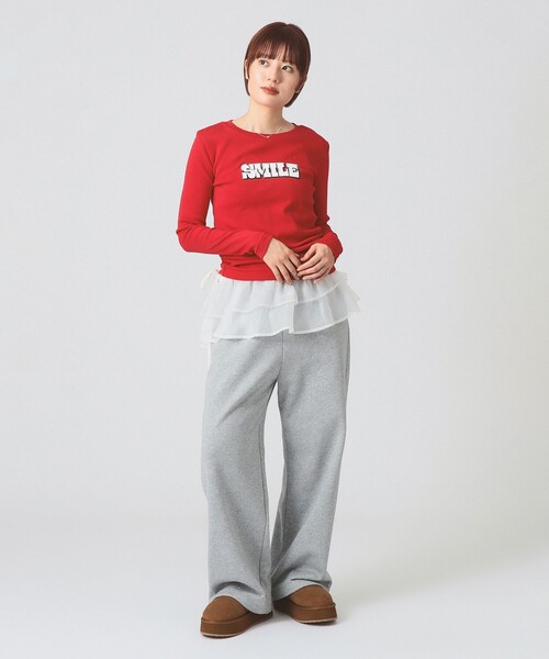 Ray BEAMS(レイビームス)の「【別注】athletic wear MASON / メッセージ ロングスリーブ Tシャツ(Tシャツ/カットソー・レディース・ホワイト/レッド・ONE SIZE)」の11枚目の写真