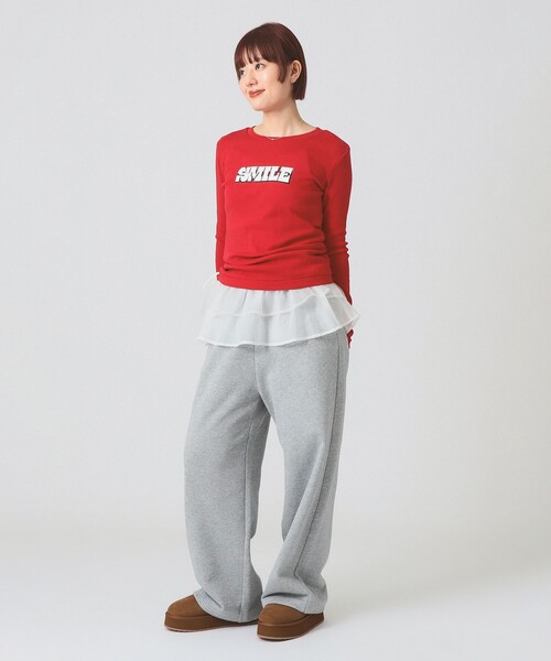 Ray BEAMS(レイビームス)の「【別注】athletic wear MASON / メッセージ ロングスリーブ Tシャツ(Tシャツ/カットソー・レディース・ホワイト/レッド・ONE SIZE)」の12枚目の写真