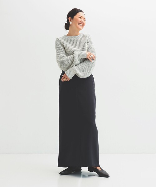 Demi-Luxe BEAMS（デミルクス ビームス）の「【2/5再値下げ】畦編み ニット プルオーバー.M（ニット/セーター・レディース・ブラック/グレー系その他・ONE SIZE）」の3枚目の写真