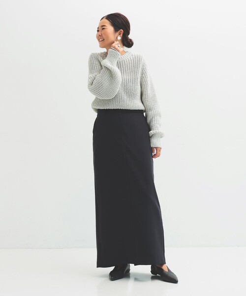 Demi-Luxe BEAMS（デミルクス ビームス）の「【2/5再値下げ】畦編み ニット プルオーバー.M（ニット/セーター・レディース・ブラック/グレー系その他・ONE SIZE）」の4枚目の写真