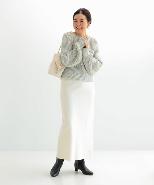 Demi-Luxe BEAMS（デミルクス ビームス）の「【2/5再値下げ】畦編み ニット プルオーバー.M（ニット/セーター・レディース・ブラック/グレー系その他・ONE SIZE）」の10枚目の写真