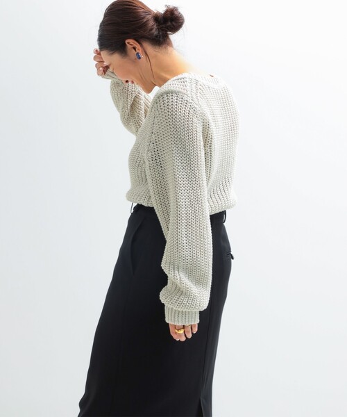 Demi-Luxe BEAMS（デミルクス ビームス）の「【2/5再値下げ】畦編み ニット プルオーバー.M（ニット/セーター・レディース・ブラック/グレー系その他・ONE SIZE）」の17枚目の写真