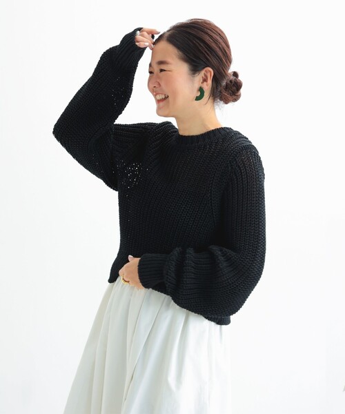 Demi-Luxe BEAMS（デミルクス ビームス）の「【2/5再値下げ】畦編み ニット プルオーバー.M（ニット/セーター・レディース・ブラック/グレー系その他・ONE SIZE）」の21枚目の写真