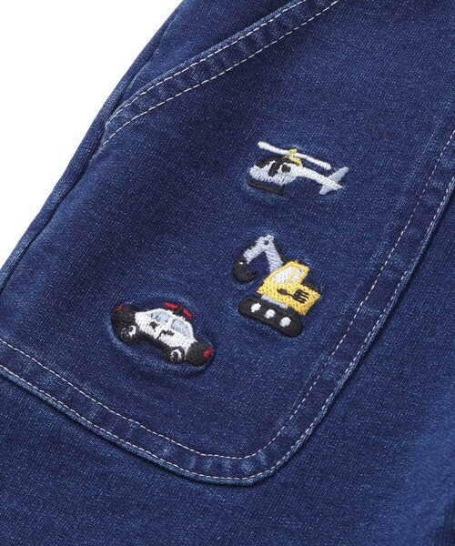 SLAP SLIP(スラップスリップ)の「【お揃い】はたらくくるま恐竜プリントデニムニットパンツ(80~130cm)(デニムパンツ・キッズ・ネイビー/ブルー・130cm/100cm/80cm/90cm/110cm/120cm)」の9枚目の写真