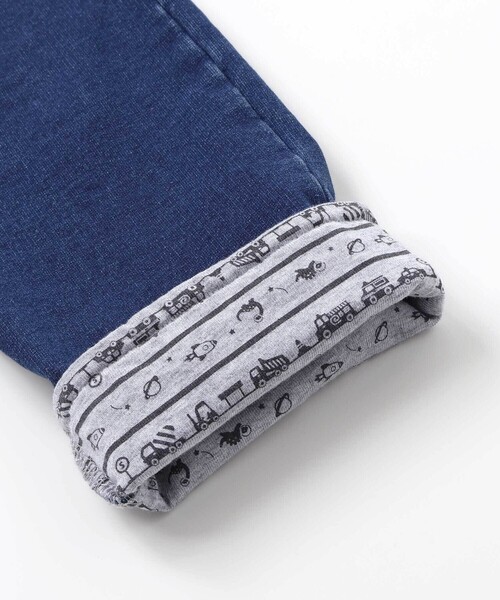 SLAP SLIP(スラップスリップ)の「【お揃い】はたらくくるま恐竜プリントデニムニットパンツ(80~130cm)(デニムパンツ・キッズ・ネイビー/ブルー・130cm/100cm/80cm/90cm/110cm/120cm)」の11枚目の写真