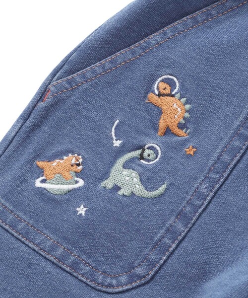 SLAP SLIP(スラップスリップ)の「【お揃い】はたらくくるま恐竜プリントデニムニットパンツ(80~130cm)(デニムパンツ・キッズ・ネイビー/ブルー・130cm/100cm/80cm/90cm/110cm/120cm)」の16枚目の写真
