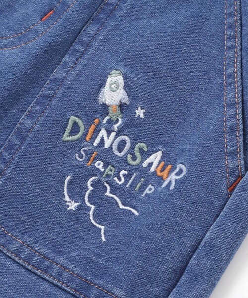 SLAP SLIP(スラップスリップ)の「【お揃い】はたらくくるま恐竜プリントデニムニットパンツ(80~130cm)(デニムパンツ・キッズ・ネイビー/ブルー・130cm/100cm/80cm/90cm/110cm/120cm)」の17枚目の写真