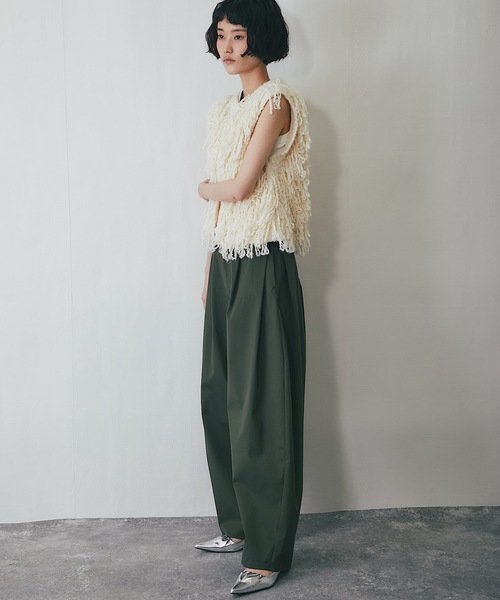 ANOTHER S（アナザーエス）の「ミリタリーツイルサイドタックコクーンパンツ（チノパンツ・レディース・ブラック/アイボリー/ダークグリーン・FREE）」の20枚目の写真