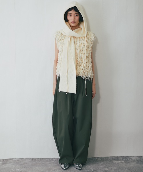 ANOTHER S（アナザーエス）の「ミリタリーツイルサイドタックコクーンパンツ（チノパンツ・レディース・ブラック/アイボリー/ダークグリーン・FREE）」の8枚目の写真