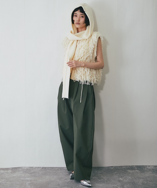 ANOTHER S（アナザーエス）の「ミリタリーツイルサイドタックコクーンパンツ（チノパンツ・レディース・ブラック/アイボリー/ダークグリーン・FREE）」の14枚目の写真