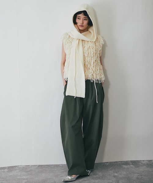 ANOTHER S（アナザーエス）の「ミリタリーツイルサイドタックコクーンパンツ（チノパンツ・レディース・ブラック/アイボリー/ダークグリーン・FREE）」の21枚目の写真