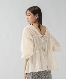 GLOBAL WORK | リボンカーデブラウス/580790(シャツ/ブラウス)