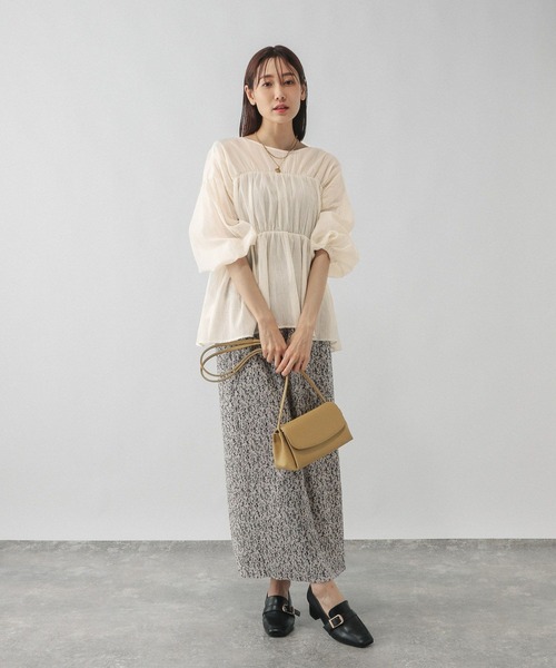 GLOBAL WORK（グローバルワーク）の「リボンカーデブラウス/580790（シャツ/ブラウス・レディース・オフホワイト/ブラック/サックスブルー/ピンク系その他/ブラウン系その他6・MEDIUM/LARGE）」の14枚目の写真