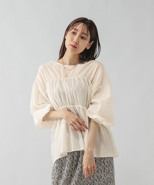 GLOBAL WORK（グローバルワーク）の「リボンカーデブラウス/580790（シャツ/ブラウス・レディース・オフホワイト/ブラック/サックスブルー/ピンク系その他/ブラウン系その他6・MEDIUM/LARGE）」の16枚目の写真