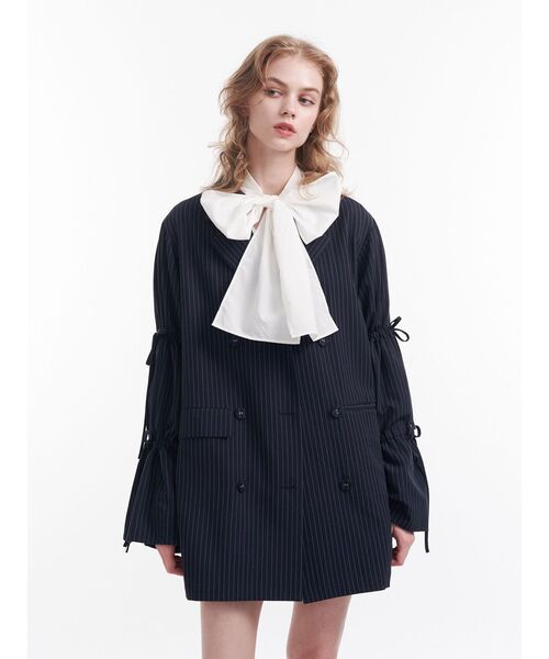 jouetie（ジュエティ）の「スリーブフリルビッグボウタイブラウス（シャツ/ブラウス・レディース・ブラック/オフホワイト/ブルー・MEDIUM）」の21枚目の写真