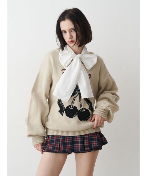 jouetie（ジュエティ）の「スリーブフリルビッグボウタイブラウス（シャツ/ブラウス・レディース・ブラック/オフホワイト/ブルー・MEDIUM）」の15枚目の写真