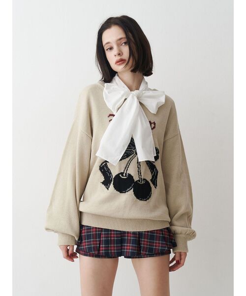 jouetie（ジュエティ）の「スリーブフリルビッグボウタイブラウス（シャツ/ブラウス・レディース・ブラック/オフホワイト/ブルー・MEDIUM）」の16枚目の写真