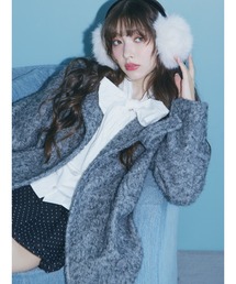 スリーブフリルビッグリボンボウタイブラウス