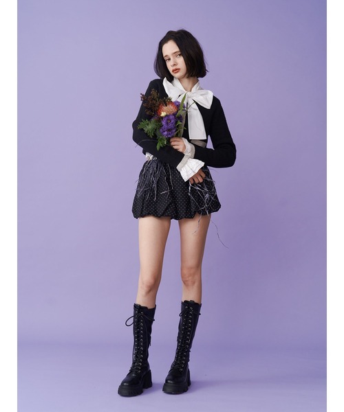 jouetie（ジュエティ）の「スリーブフリルビッグボウタイブラウス（シャツ/ブラウス・レディース・ブラック/オフホワイト/ブルー・MEDIUM）」の11枚目の写真