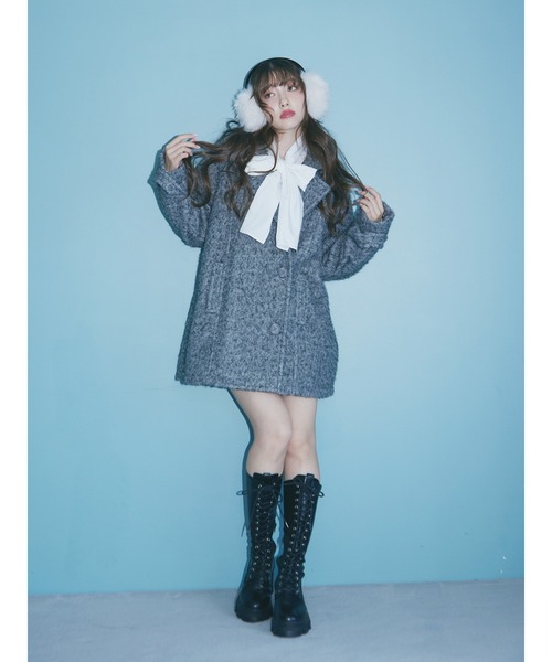 jouetie（ジュエティ）の「スリーブフリルビッグボウタイブラウス（シャツ/ブラウス・レディース・ブラック/オフホワイト/ブルー・MEDIUM）」の13枚目の写真