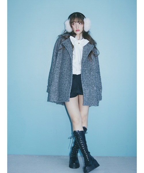 jouetie（ジュエティ）の「スリーブフリルビッグボウタイブラウス（シャツ/ブラウス・レディース・ブラック/オフホワイト/ブルー・MEDIUM）」の14枚目の写真