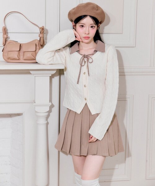 OLIVE des OLIVE(オリーブデオリーブ)の「【PinSucreCollection】合皮ベルト付きプリーツスカート(スカート・レディース・グレー/ブラウン系その他/ブラック/チャコールグレー/キャメル・FREE)」の5枚目の写真