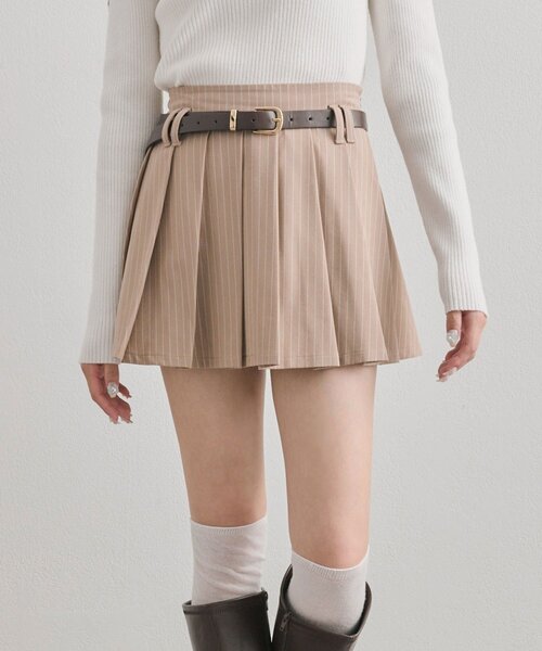 OLIVE des OLIVE(オリーブデオリーブ)の「【PinSucreCollection】合皮ベルト付きプリーツスカート(スカート・レディース・グレー/ブラウン系その他/ブラック/チャコールグレー/キャメル・FREE)」の13枚目の写真