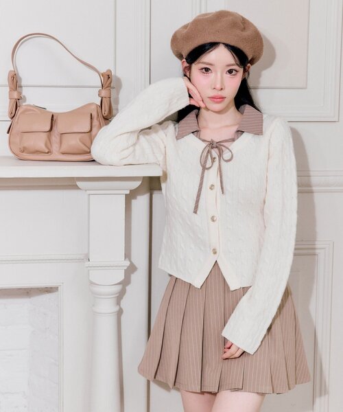 OLIVE des OLIVE(オリーブデオリーブ)の「【PinSucreCollection】合皮ベルト付きプリーツスカート(スカート・レディース・グレー/ブラウン系その他/ブラック/チャコールグレー/キャメル・FREE)」の18枚目の写真