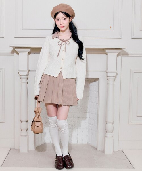 OLIVE des OLIVE(オリーブデオリーブ)の「【PinSucreCollection】合皮ベルト付きプリーツスカート(スカート・レディース・グレー/ブラウン系その他/ブラック/チャコールグレー/キャメル・FREE)」の19枚目の写真