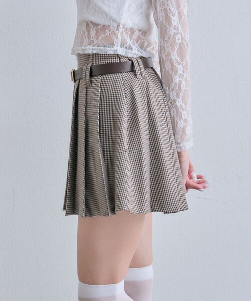 OLIVE des OLIVE(オリーブデオリーブ)の「【PinSucreCollection】合皮ベルト付きプリーツスカート(スカート・レディース・グレー/ブラウン系その他/ブラック/チャコールグレー/キャメル・FREE)」の22枚目の写真
