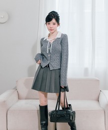 OLIVE des OLIVE | 【PinSucreCollection】合皮ベルト付きプリーツスカート(スカート)