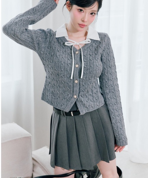OLIVE des OLIVE（オリーブデオリーブ）の「【PinSucreCollection】合皮ベルト付きプリーツスカート（スカート・レディース・グレー/ブラウン系その他/ブラック/チャコールグレー/キャメル・FREE）」の7枚目の写真