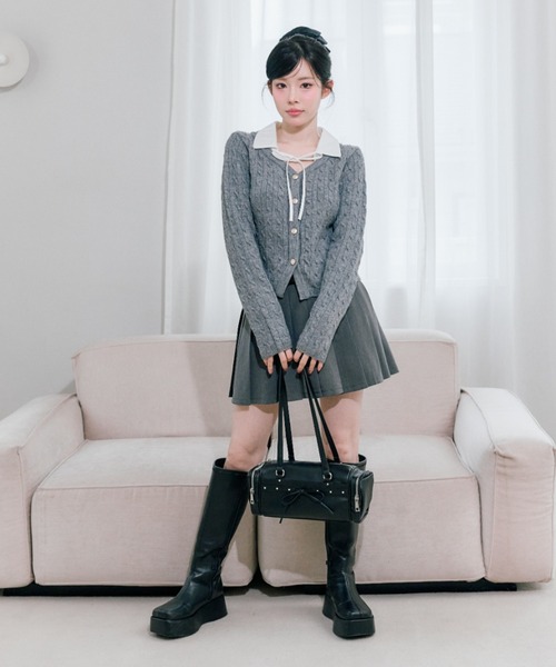 OLIVE des OLIVE（オリーブデオリーブ）の「【PinSucreCollection】合皮ベルト付きプリーツスカート（スカート・レディース・グレー/ブラウン系その他/ブラック/チャコールグレー/キャメル・FREE）」の10枚目の写真