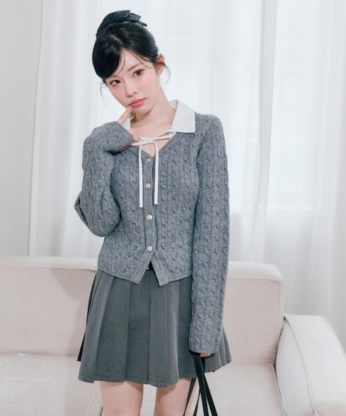 OLIVE des OLIVE（オリーブデオリーブ）の「【PinSucreCollection】合皮ベルト付きプリーツスカート（スカート・レディース・グレー/ブラウン系その他/ブラック/チャコールグレー/キャメル・FREE）」の12枚目の写真
