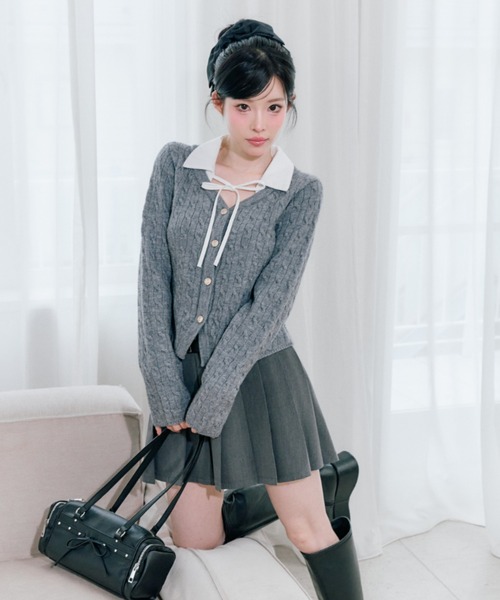 OLIVE des OLIVE（オリーブデオリーブ）の「【PinSucreCollection】合皮ベルト付きプリーツスカート（スカート・レディース・グレー/ブラウン系その他/ブラック/チャコールグレー/キャメル・FREE）」の14枚目の写真