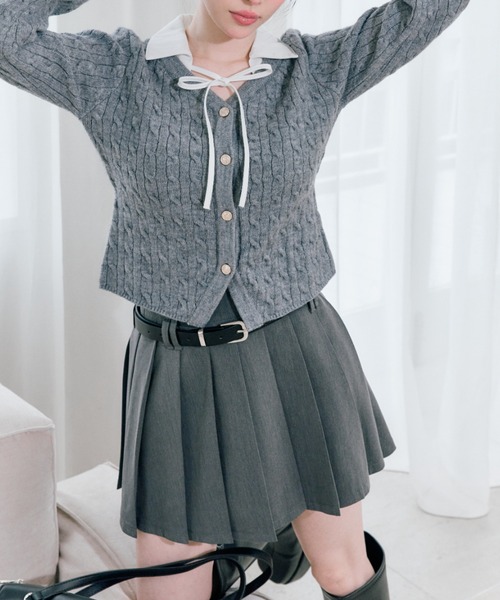 OLIVE des OLIVE（オリーブデオリーブ）の「【PinSucreCollection】合皮ベルト付きプリーツスカート（スカート・レディース・グレー/ブラウン系その他/ブラック/チャコールグレー/キャメル・FREE）」の15枚目の写真