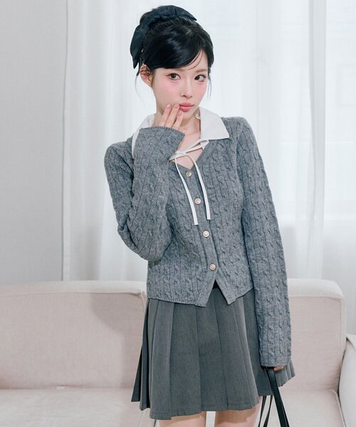 OLIVE des OLIVE（オリーブデオリーブ）の「【PinSucreCollection】合皮ベルト付きプリーツスカート（スカート・レディース・グレー/ブラウン系その他/ブラック/チャコールグレー/キャメル・FREE）」の17枚目の写真