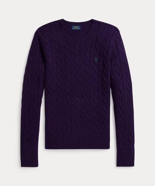 セール】ケーブル ウールカシミヤ クルーネック セーター（ニット