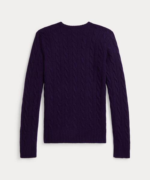 ポロラルフローレン ケーブルニット クルーネック Mサイズ ネイビー