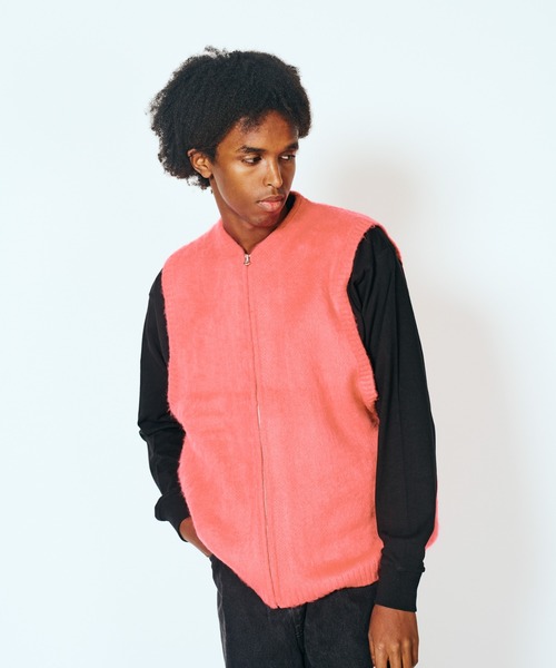 STONE  ブラック ジップアップベスト SHIPS（シップス） ベスト ジレ SHIPS:「手洗い可能」Octa(R)CPCP(R